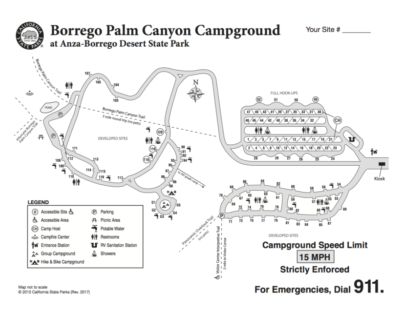 Borrego Palm Canyon Campground Map